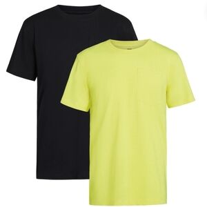 Brahma Men’s 2 Pack Moisture Wicking Pocket T-Shirts XL (46-48) Black Yellow